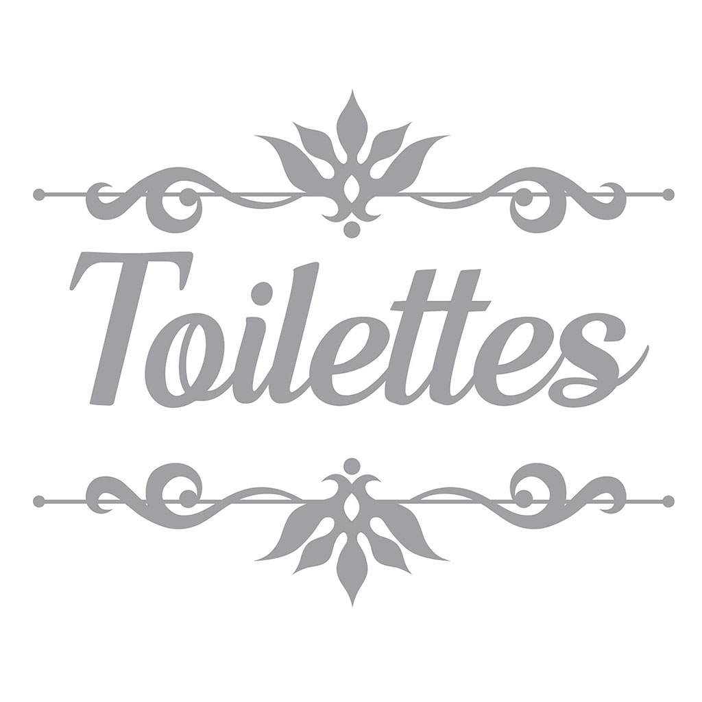 Sticker adhésif mural toilettes 20x20cm