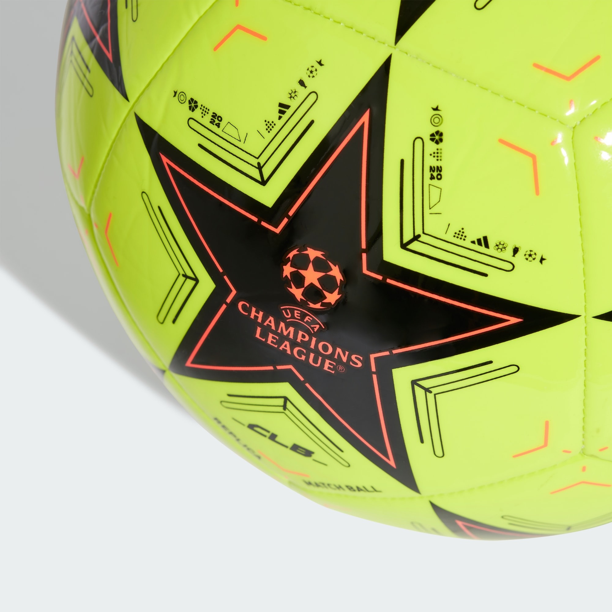 UCL Club 24/25 League Phase Ball Solar Yellow/Black/Turbo