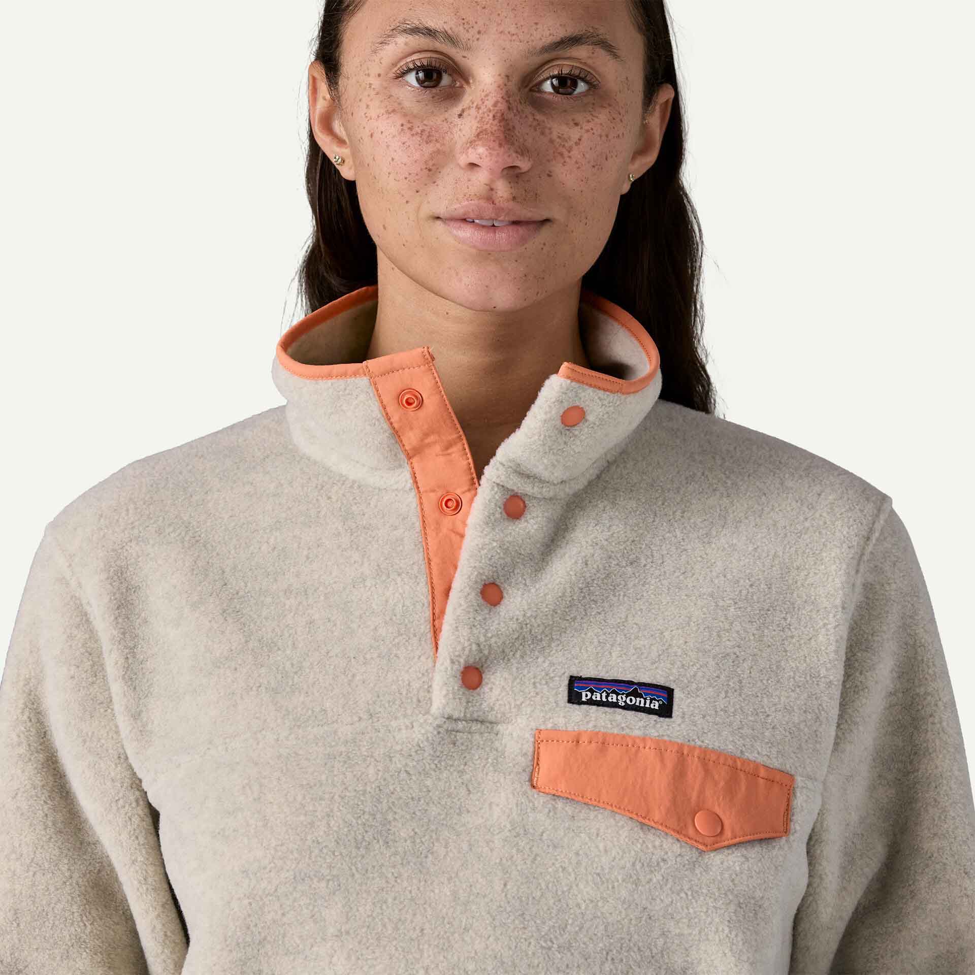 Lightweight Synchilla Snap-T Fleece Pullover Dame Oatmeal Heather w/Heirloom Peach