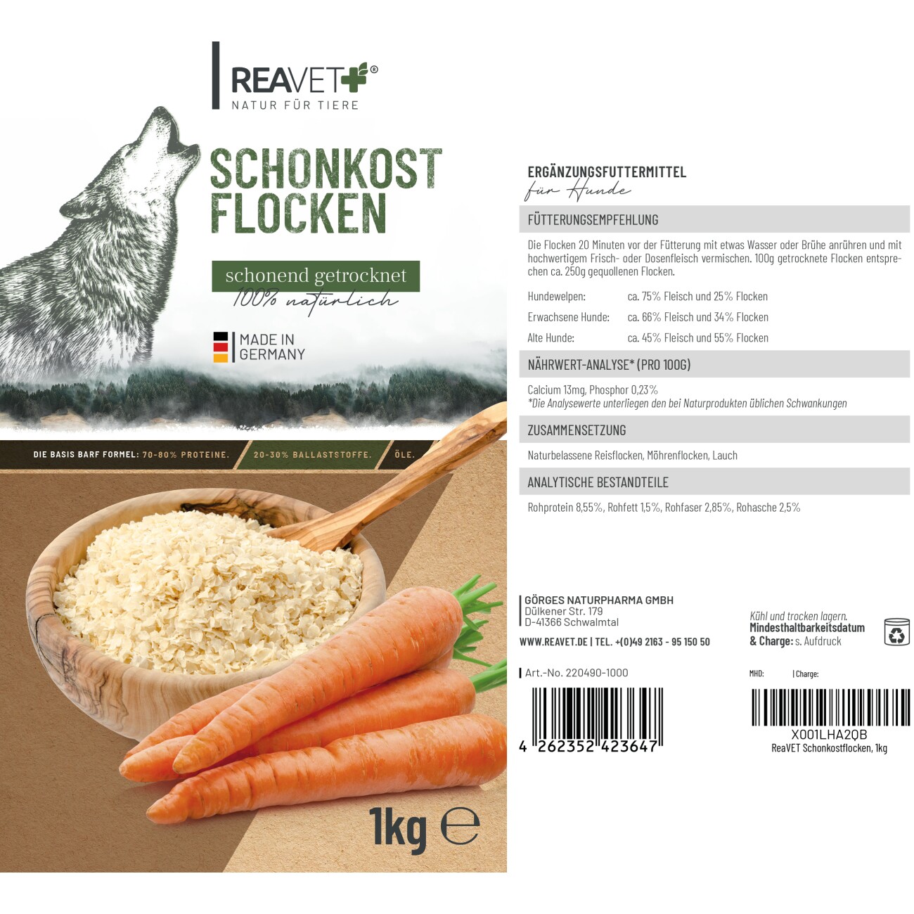 REAVET Schonkostflocken 1kg