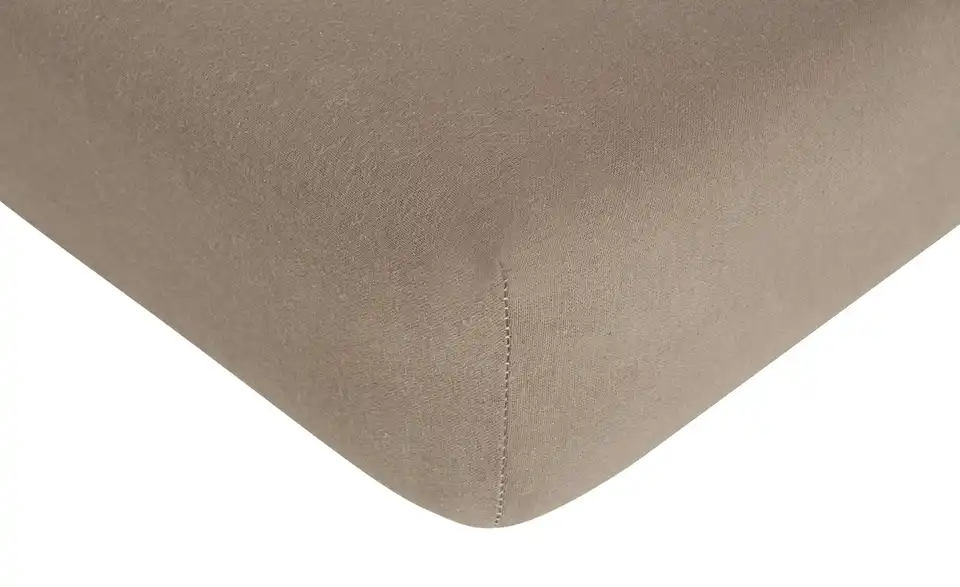 Flanell Spannbetttuch 100 cm Taupe