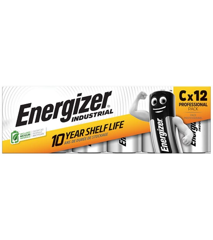 Energizer Batterie Industrial Alkaline Baby C , 12 Stück Industrial Alkaline C-Batterie im 12er Pack