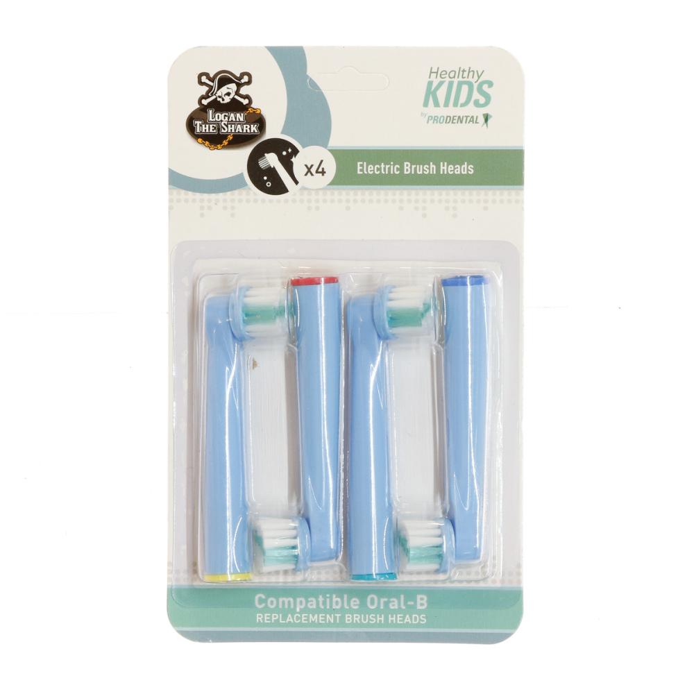 Prodental x4 Brossettes de Rechange Rotative Prodental Healthy Kids Logan The Shark