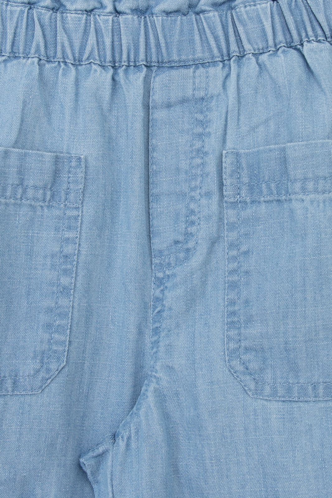 Denim loose fit pull on mousseline broek