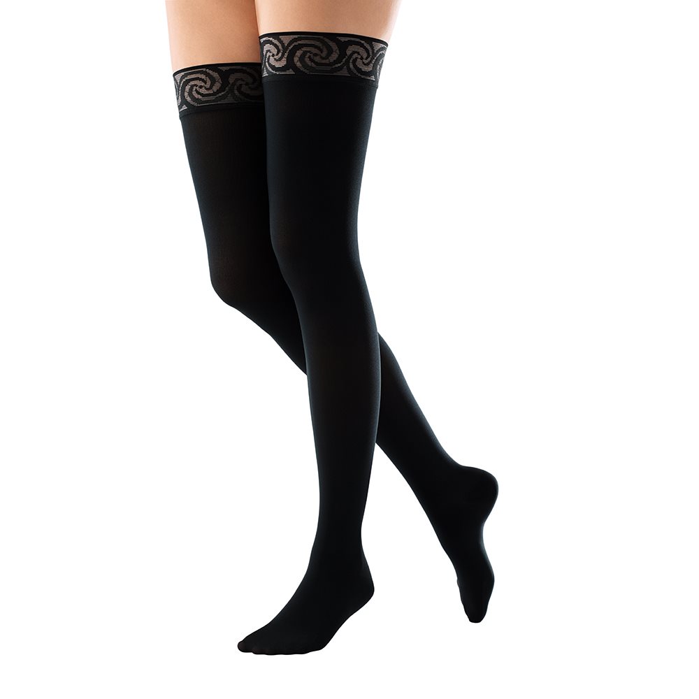Bauerfeind VenoTrain Micro KKL2 AG<br>1 Paar, XL, plus/long geschlossene Fussspitze Spitzenhaftband schwarz