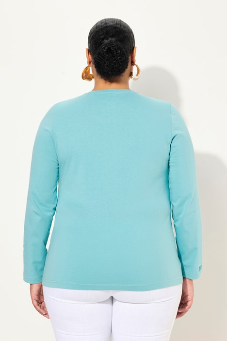 Shirt, Slim, Rundhalsausschnitt, Langarm