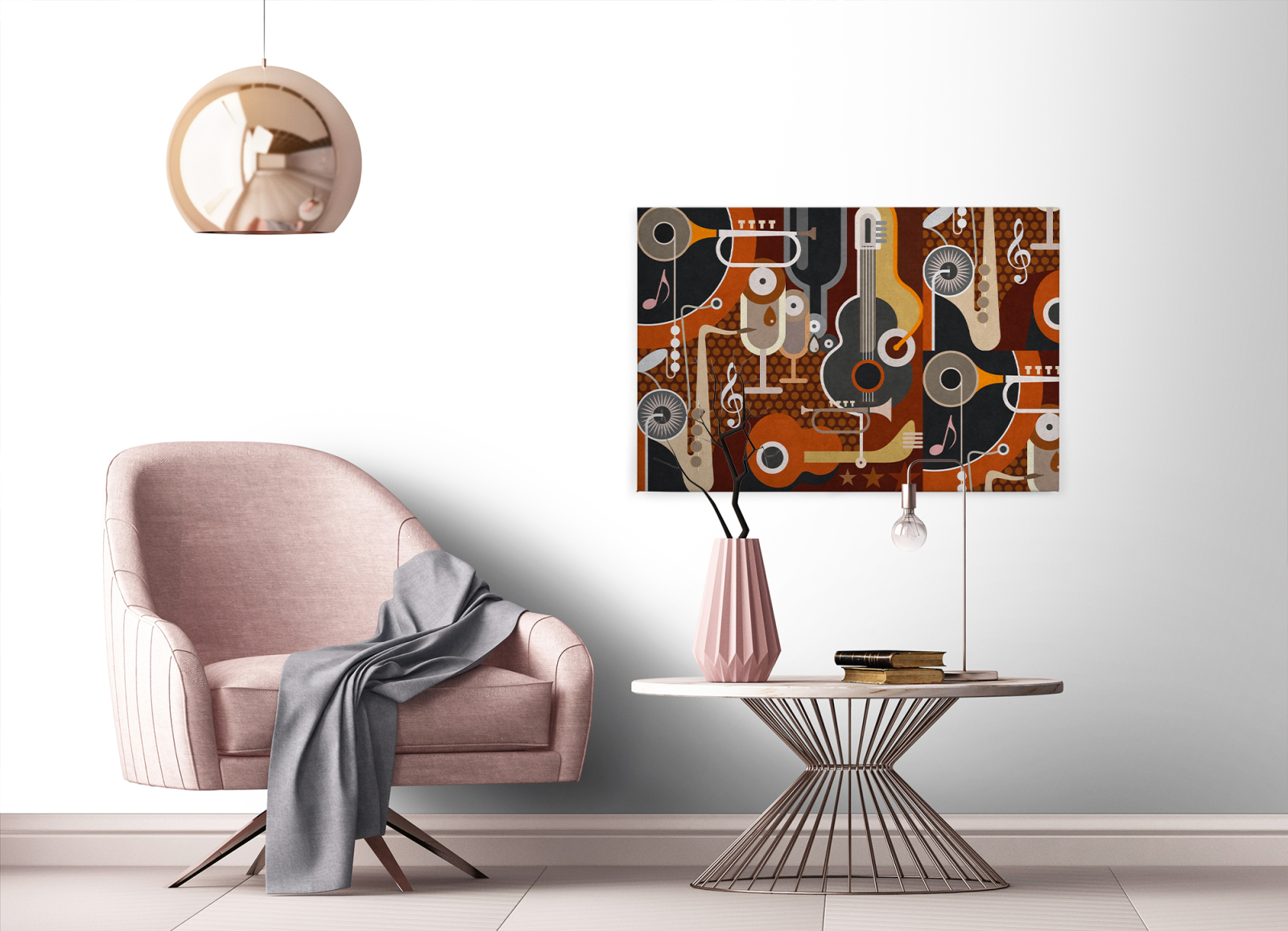 Leinwandbild INSTRUMENTE - orange-braun - 90x60 cm