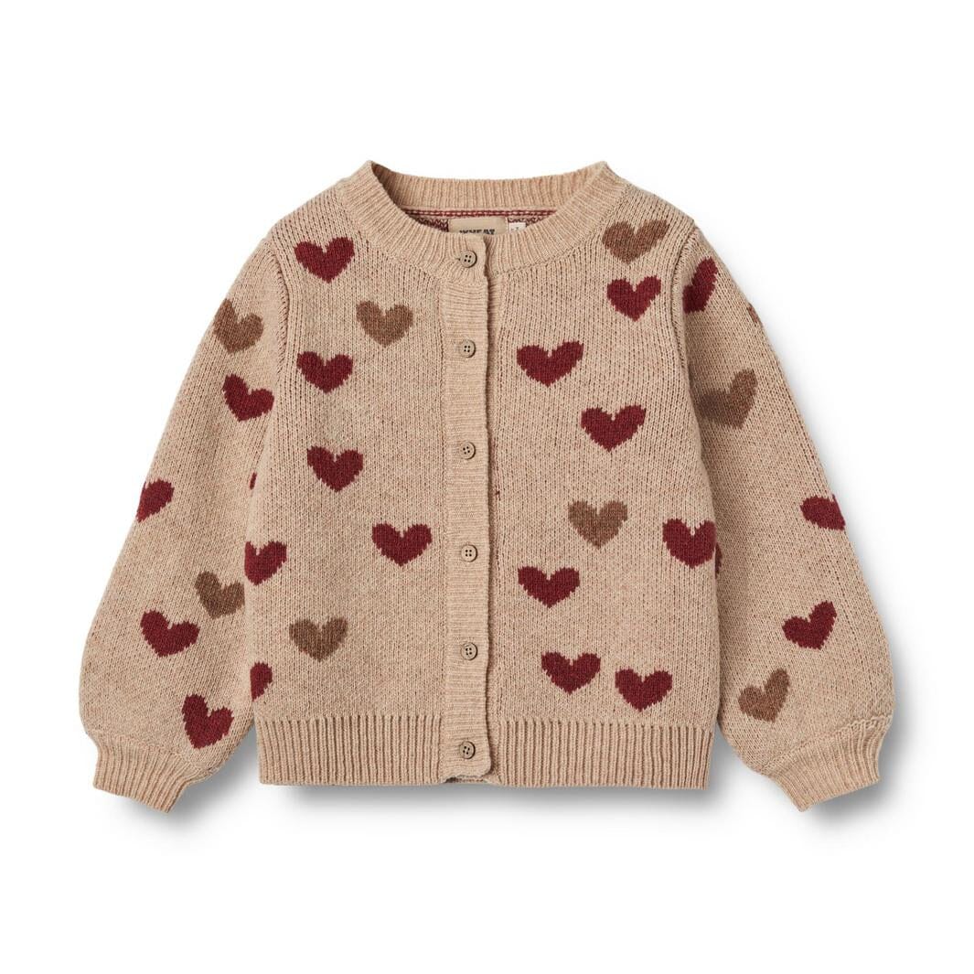 Wheat Jacquard Cardigan Hearts 0566k-572