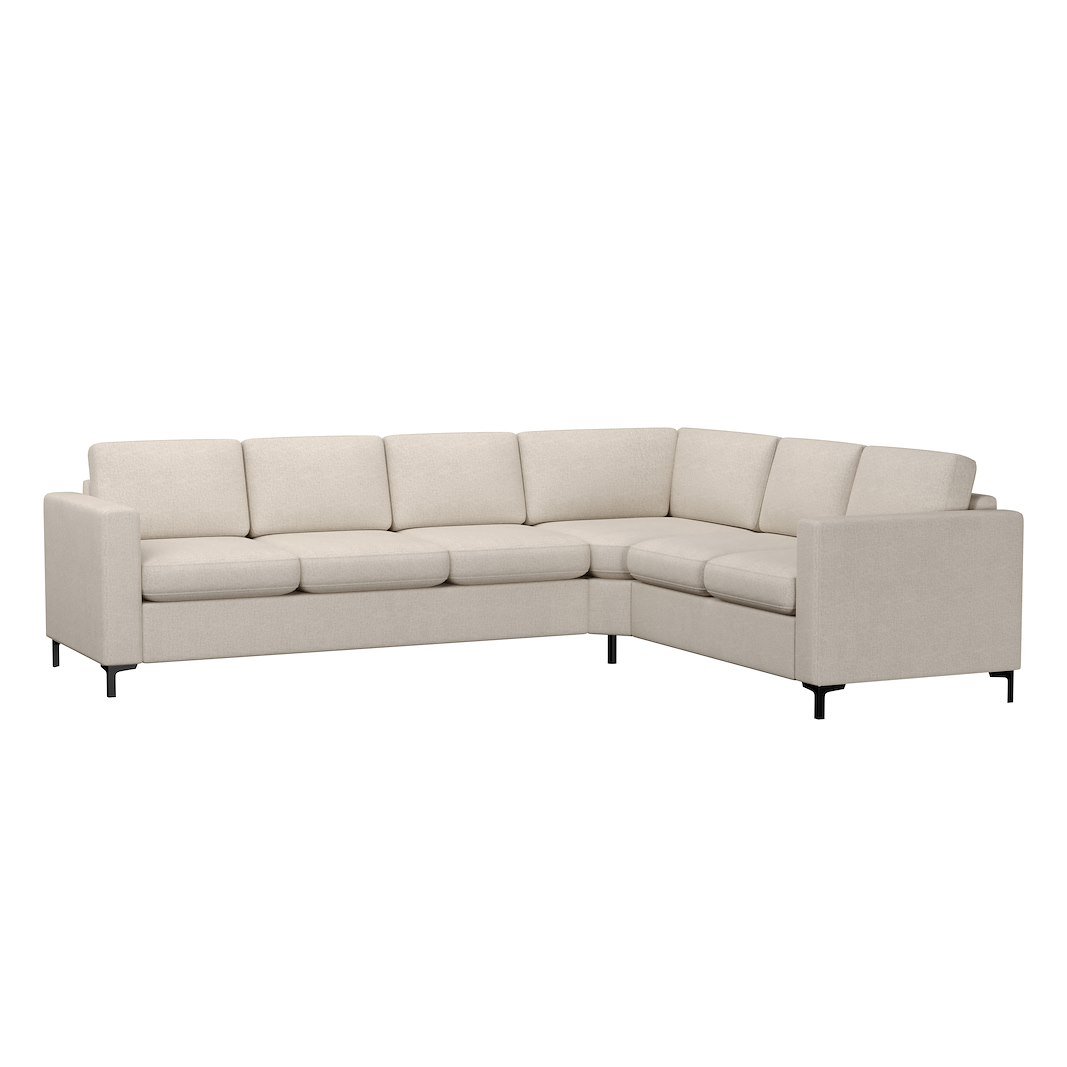Ask hjørnesofa 32 hjørnesofa. Big hjørnemodul. Tekstil Nordic 2 Linen med sorte metallben