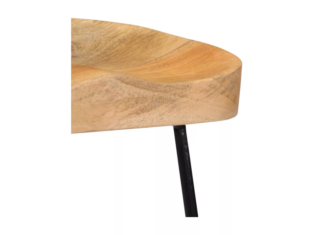 Tabourets de bar Gavin lot de 2 bois de manguier massif