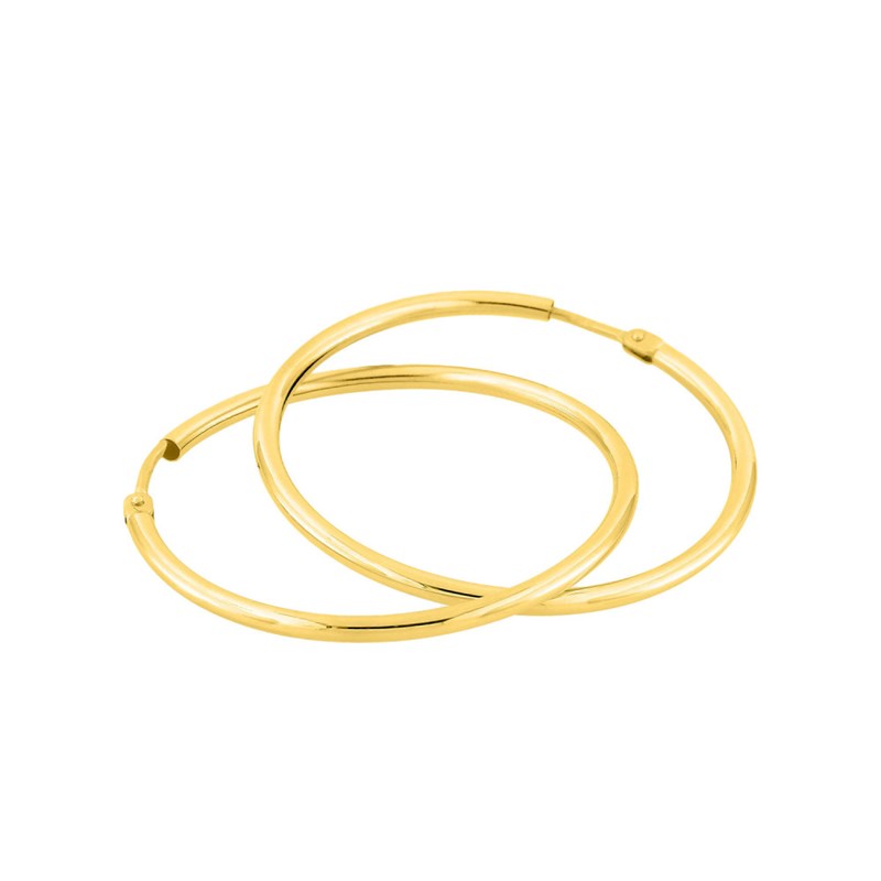 Créoles lisses Femme - Or 18 Carats - Diamètre 30mm