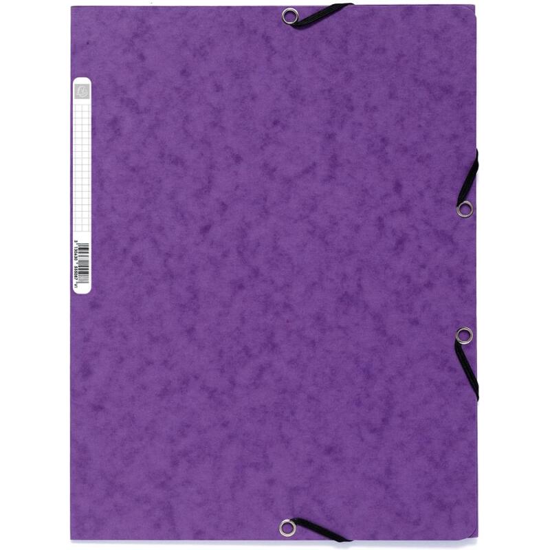 Chemise 3 rabats à élastiques carte lustrée 400g/m2 - A4 - Couleurs assorties