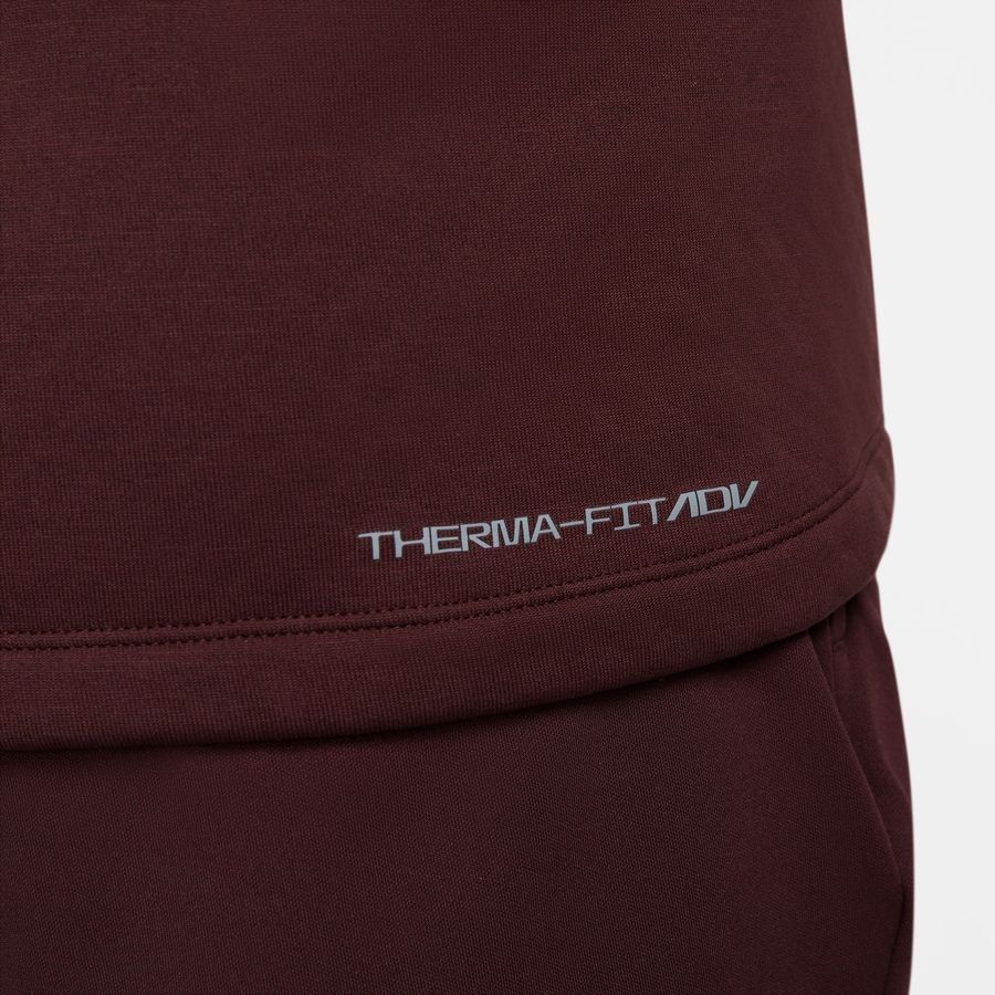 Nike Maillot d'Entraînement Therma-FIT ADV Drill Winter Warrior - Bordeaux/Argenté
