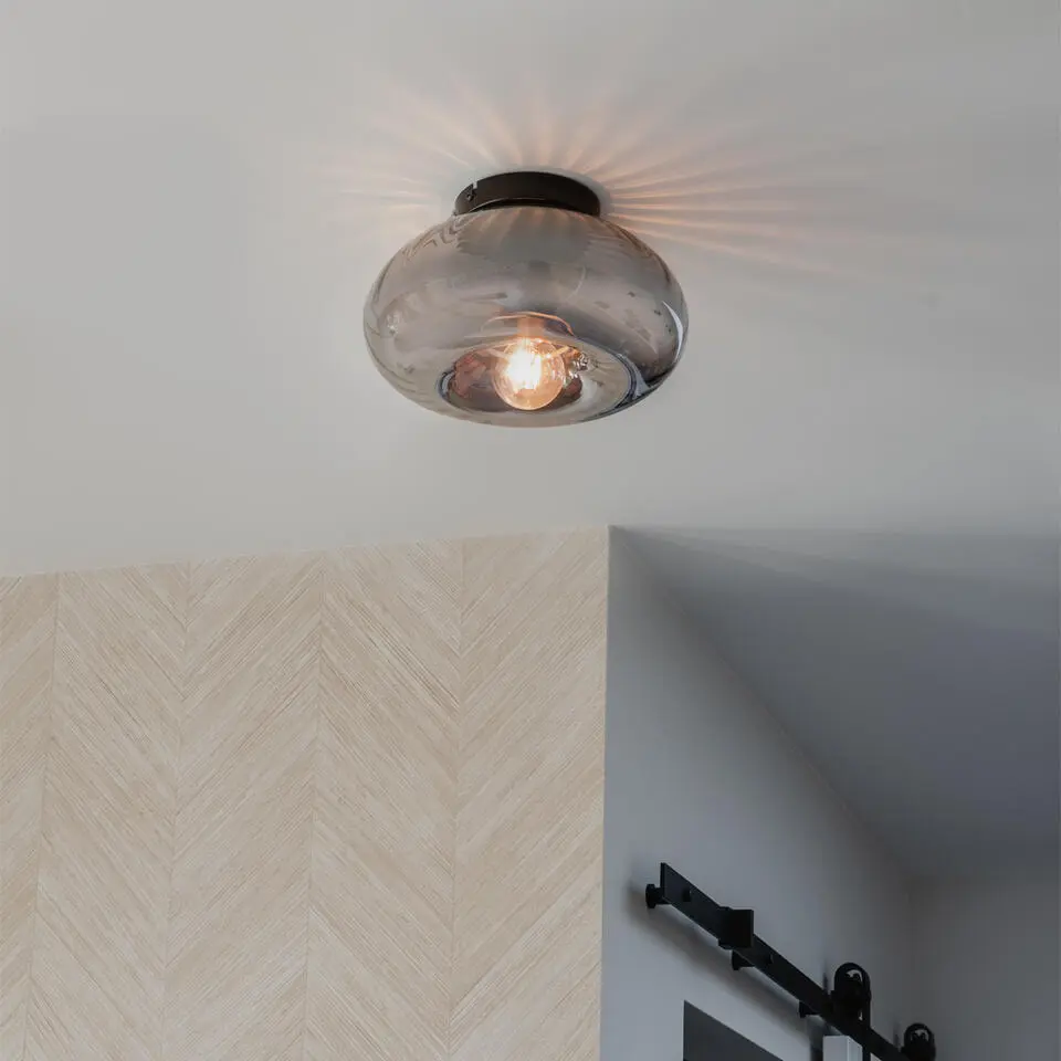 Qazqa plafondlampen ayesha zwart e27