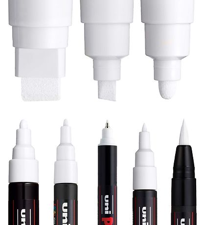 Posca Filzstifte - 8 Spitzengrößen - Weiß