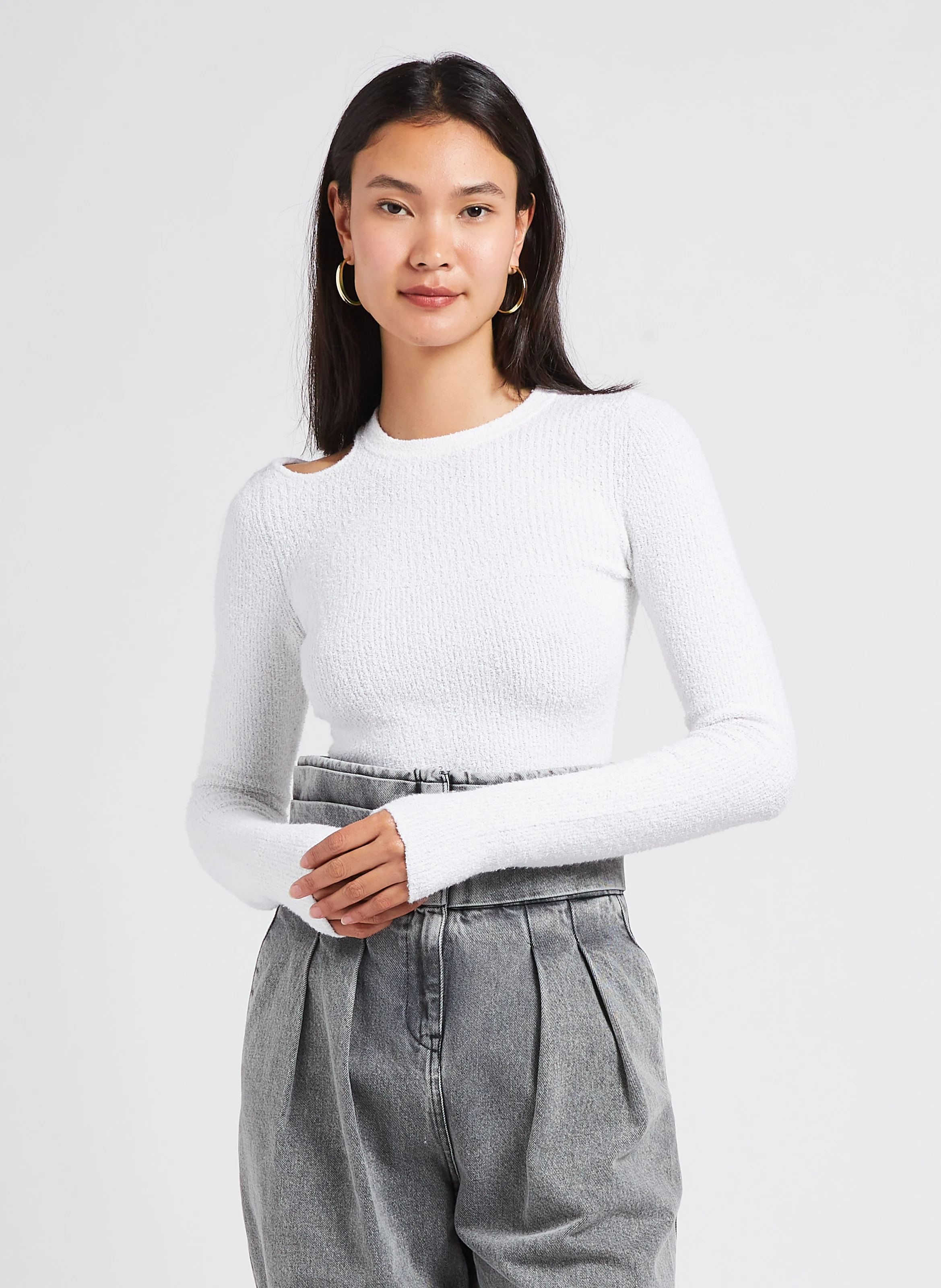 BAIYO - Pull col rond moulant | Beige