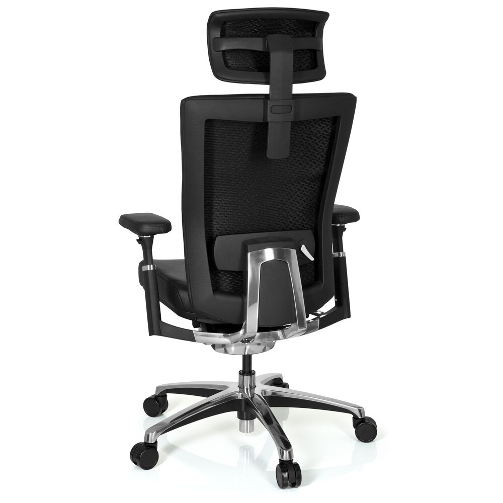 Profi Bürostuhl NOVA Leder mit Armlehnen (höhenverstellbar) hjh OFFICE