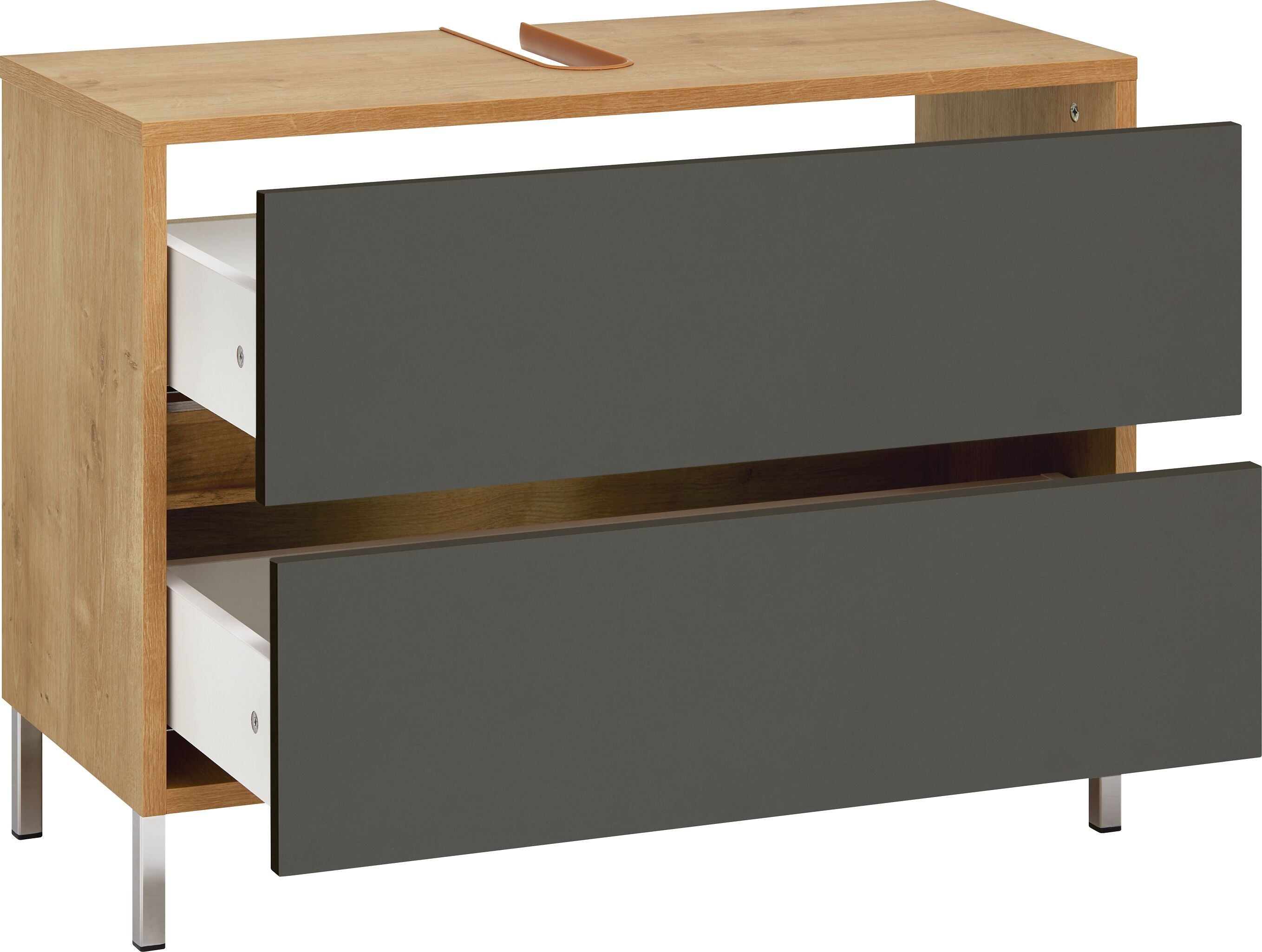 SIERRA Lavaboy - Eiche/Anthrazit / B: 80.0 cm x T: 35.0 cm x H: 60.0 cm