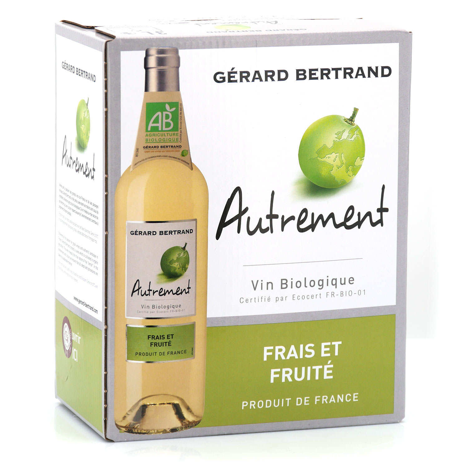 Autrement vin blanc bio en Bib 3L