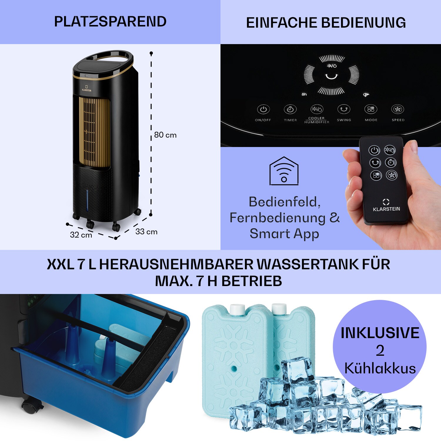 IceWind Plus Smart 4-in-1 Luftkühler Ventilator App-Steuerung