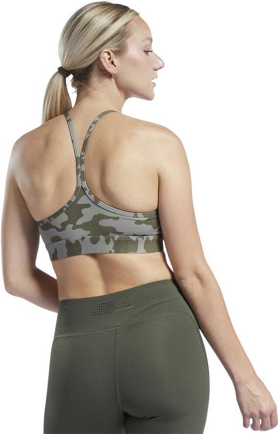 Reebok Lux Skinny Strap Camo Print sports bh Grøn