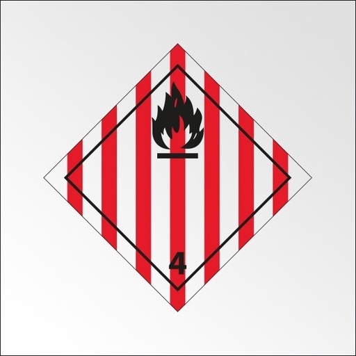 Plaque ADR - Transport Solide inflammable - Danger Classe 4