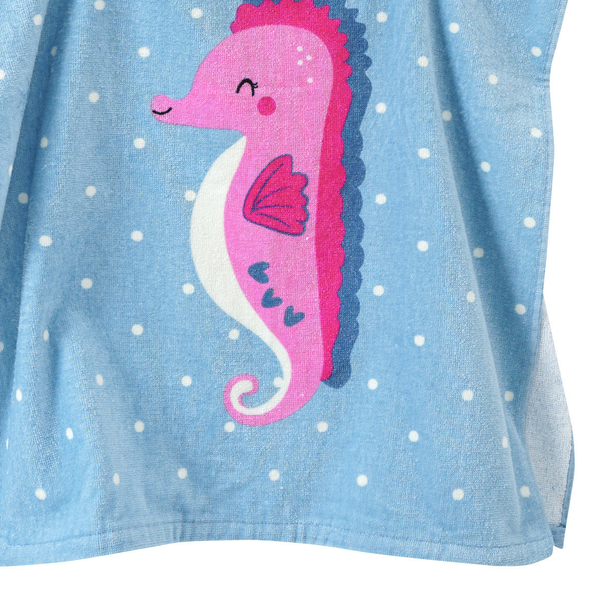 Topolino Badeponcho mit Seepferdchen hellblau