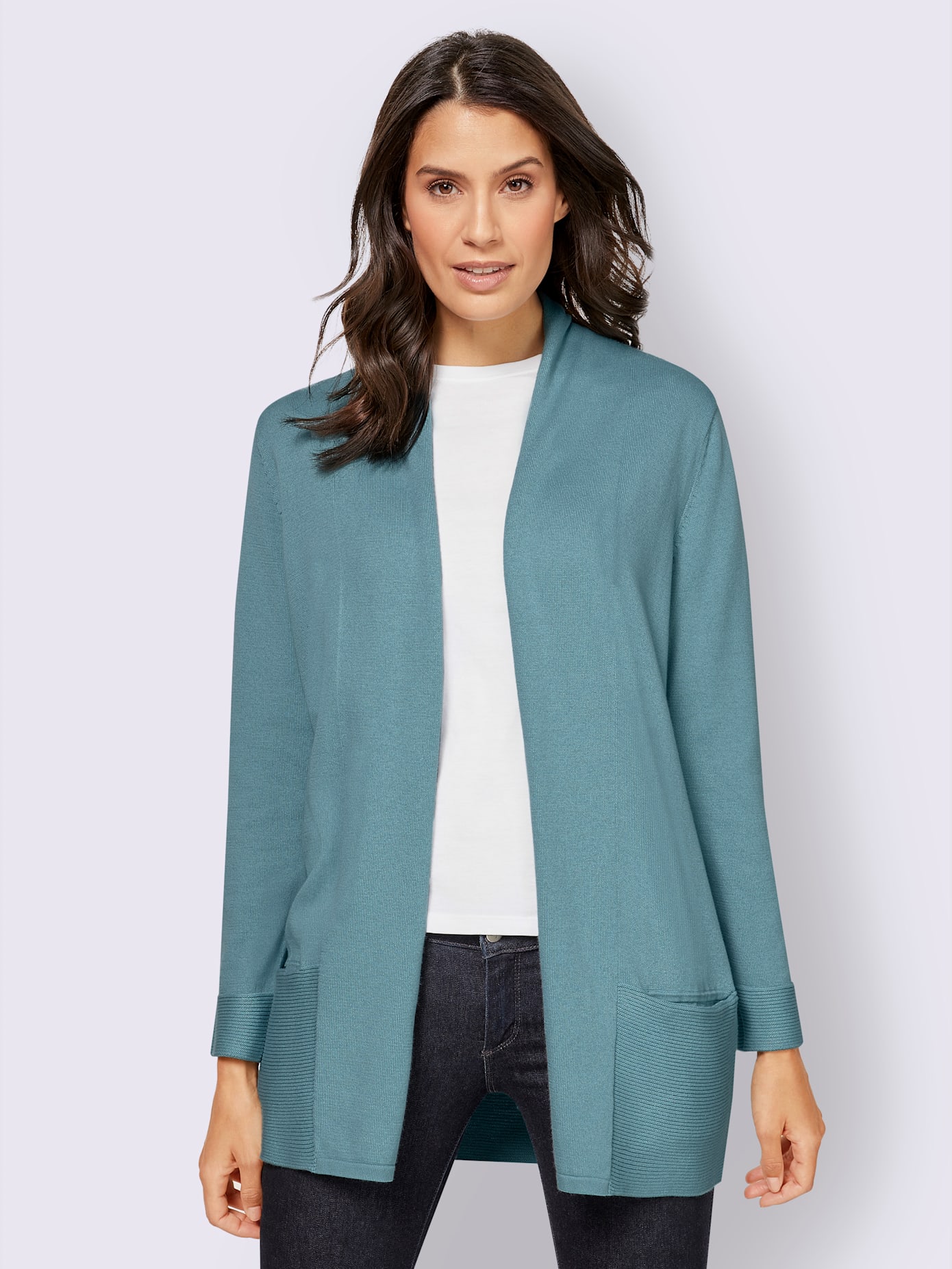 Veste longue en tricot 100% coton pima