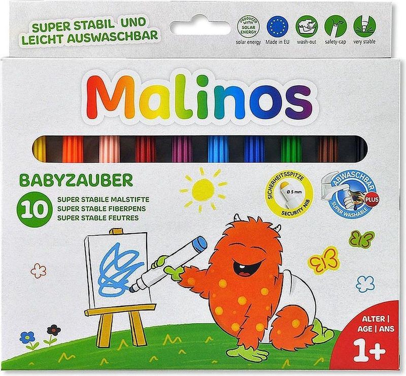 Malinos - Kleurpotloden - Veelkleurig - Viltstiften - 10 Stuks