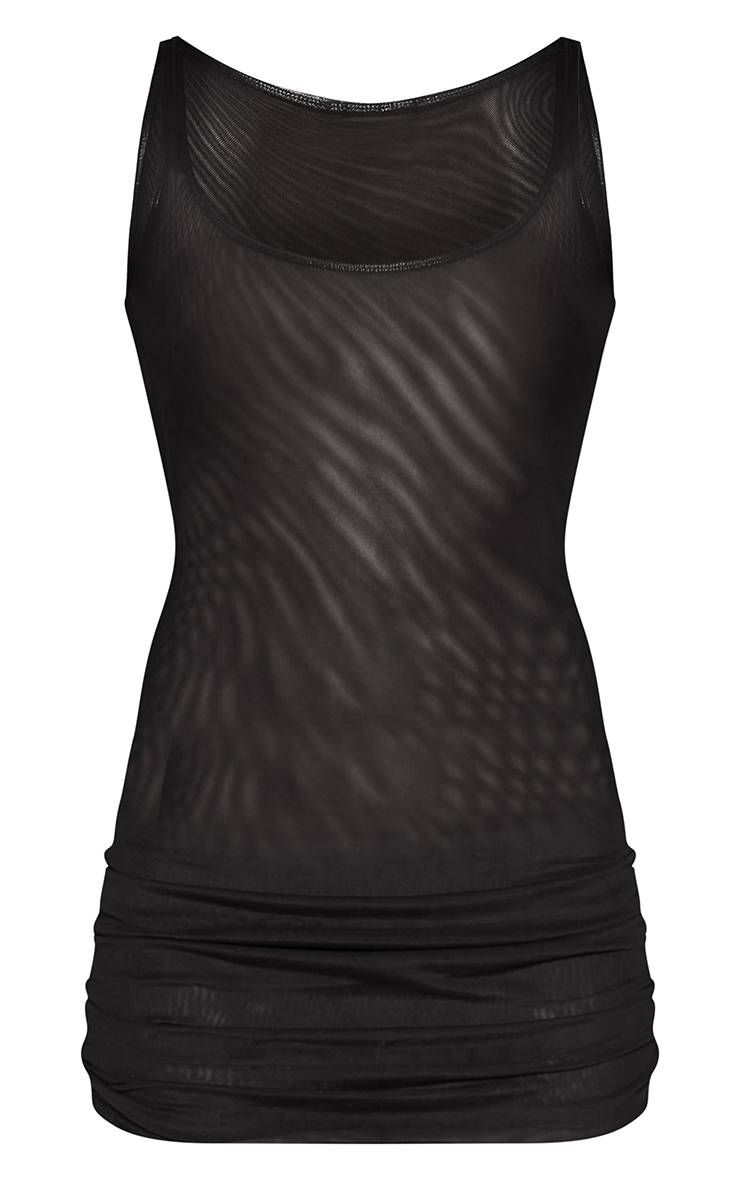Noir Mini Robe À Jupe Drapée Double Épaisseur