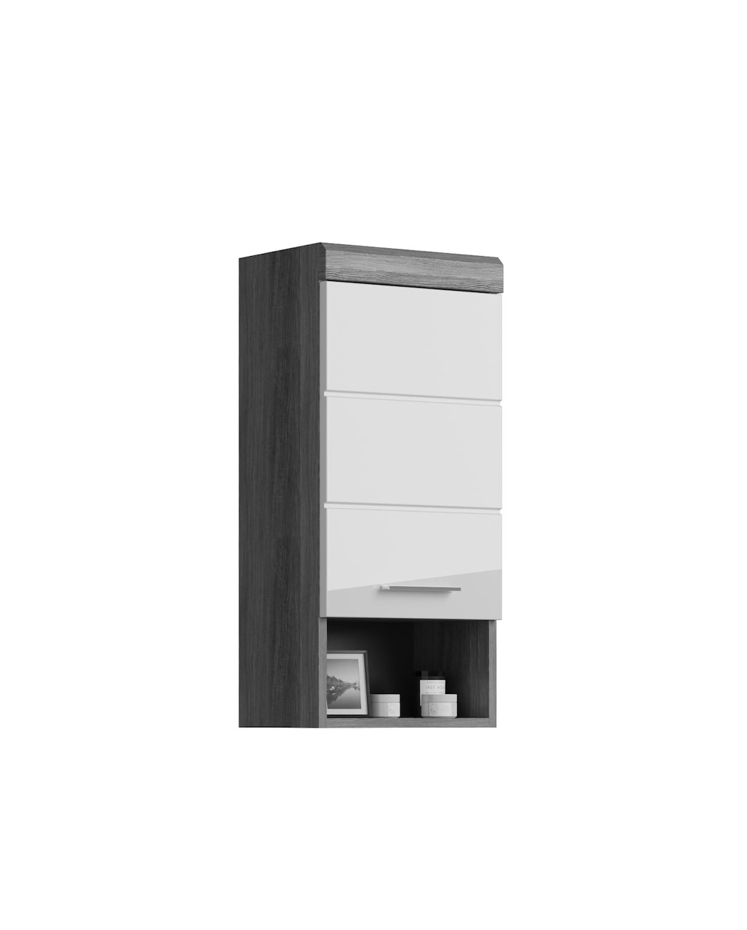 Hängeschrank SCOUT 37 x 79 cm grau/ weiß Hochglanz