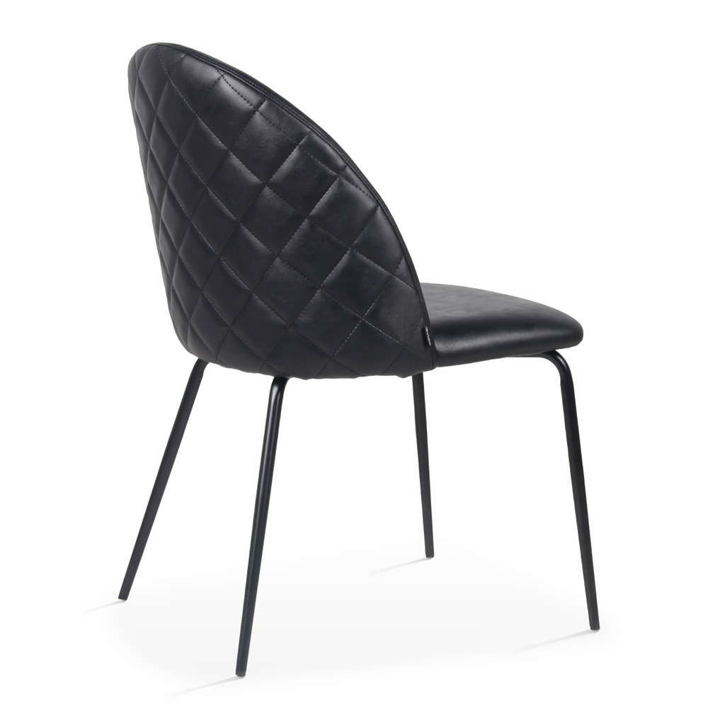 Lot de 4 chaises en textile enduit noir