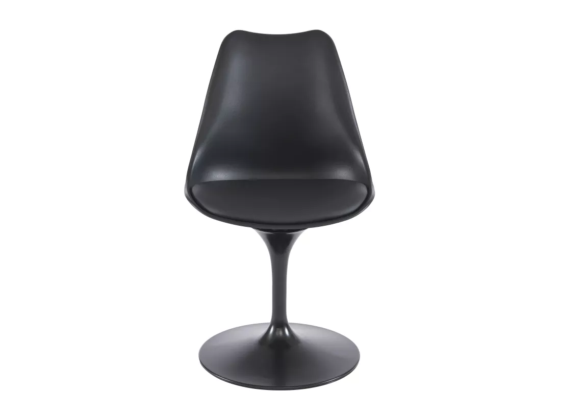 Lot de 6 chaises en polypropylène, simili et métal - Noir - XAFY