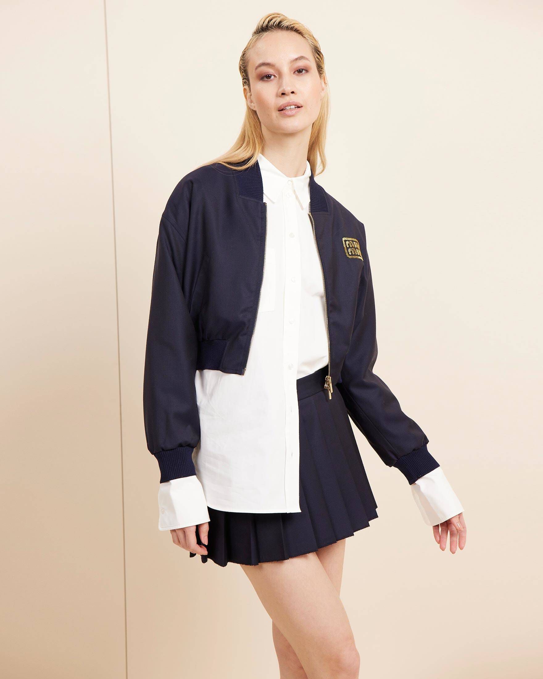 Miu Miu| Damen Blouson aus Schurwolle Cropped Fit