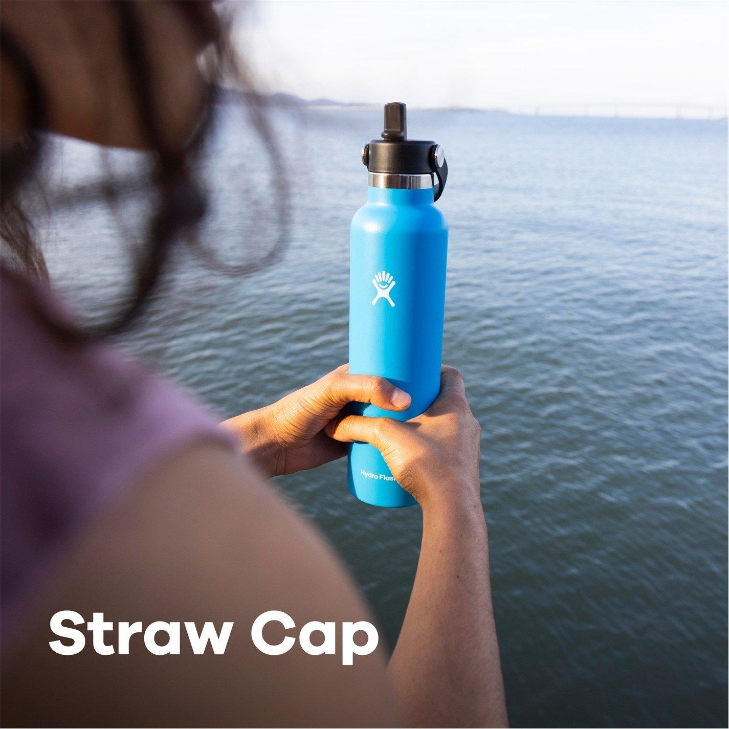Hydro Flask Standard Mouth Water Bottle 621 ml (21 oz) with Flex Straw Cap