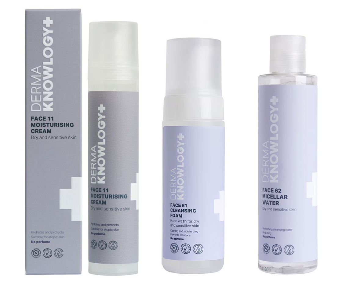 DERMAKNOWLOGY - FACE11 Moisturising Cream 50 ml + FACE61 Cleansing Foam 150 ml + FACE62 Micellar Water 200 ml
