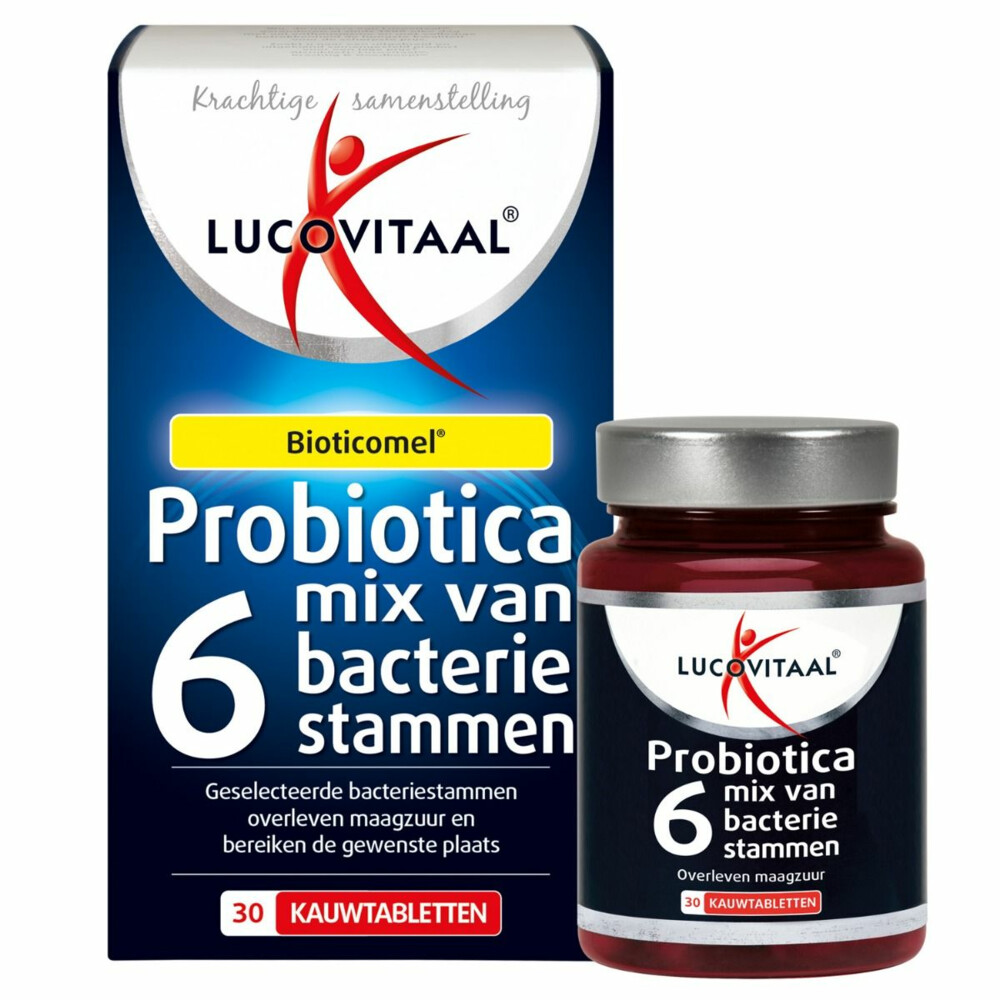2x Lucovitaal Probiotica Mix van 6 Bacteriënstammen30 kauwtabletten
