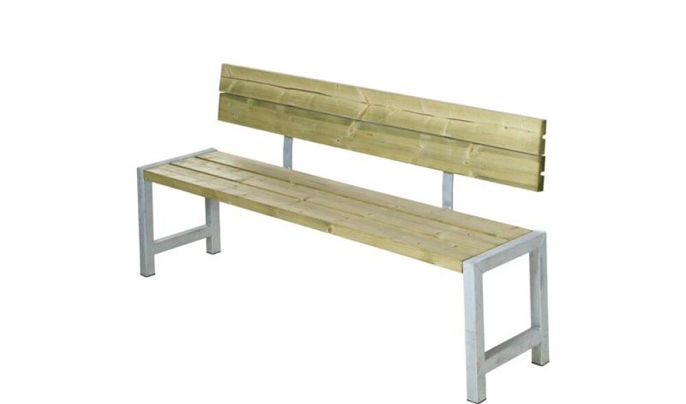 HAGEBENK PLUS HAGEBENK MED RYGGSTØTTE 176CM