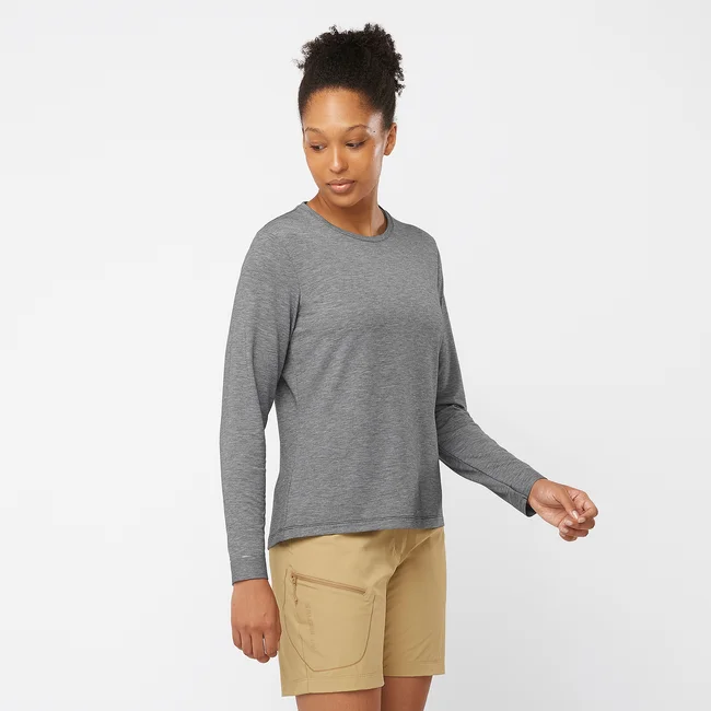 ESSENTIAL TENCEL  Langarmshirt Damen DEEPBLACK