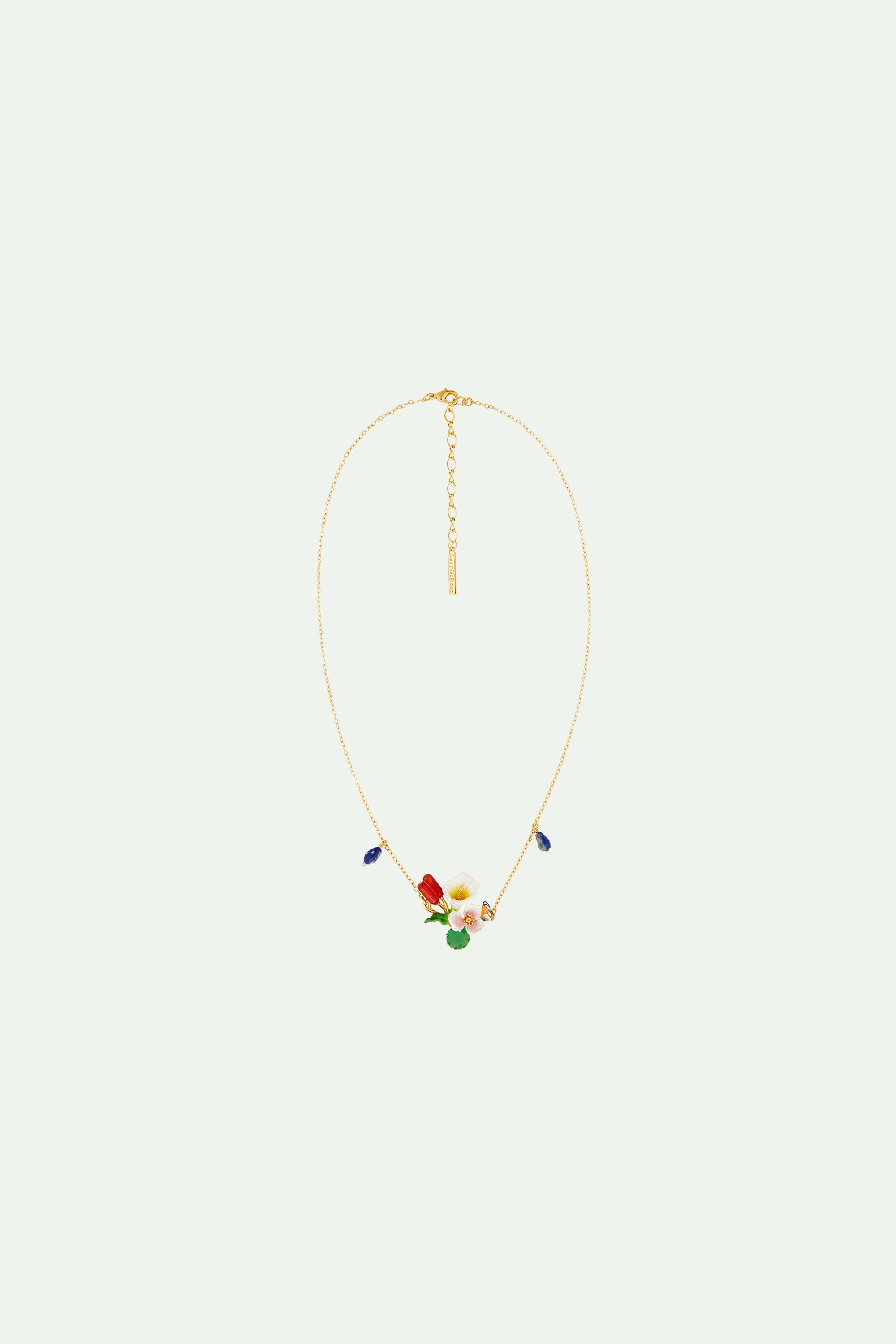 Collier plastron arum, aux et pierre | Multicolore