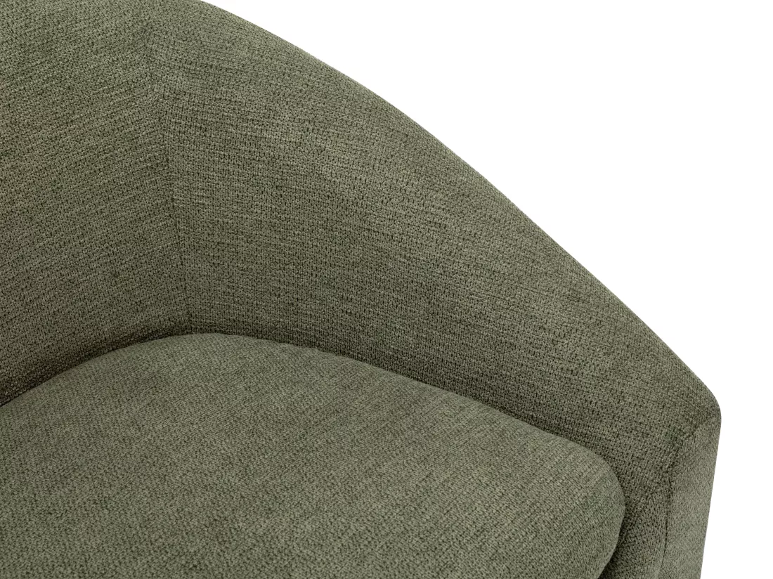 Canapé 2 places et fauteuil en tissu vert OSSANA
