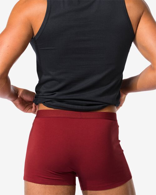 3 boxers homme modèle court coton stretch rouge