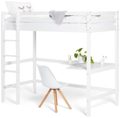 JLY SOFIA Loftseng Med Skrivebord 90x190, Hvit