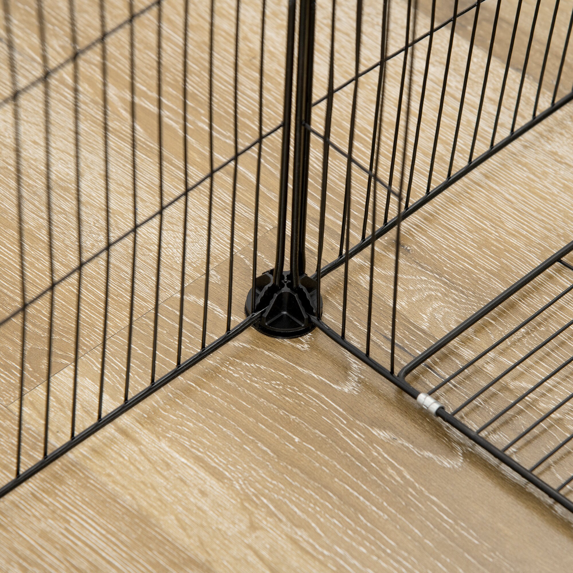 PawHut Kleintierauslauf mit Mesh-Platten schwarz 175L x 70B x 45H cm