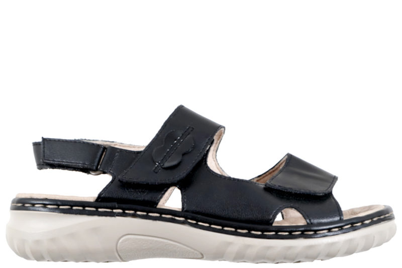 RIEKER SANDAL I SORT SKIND