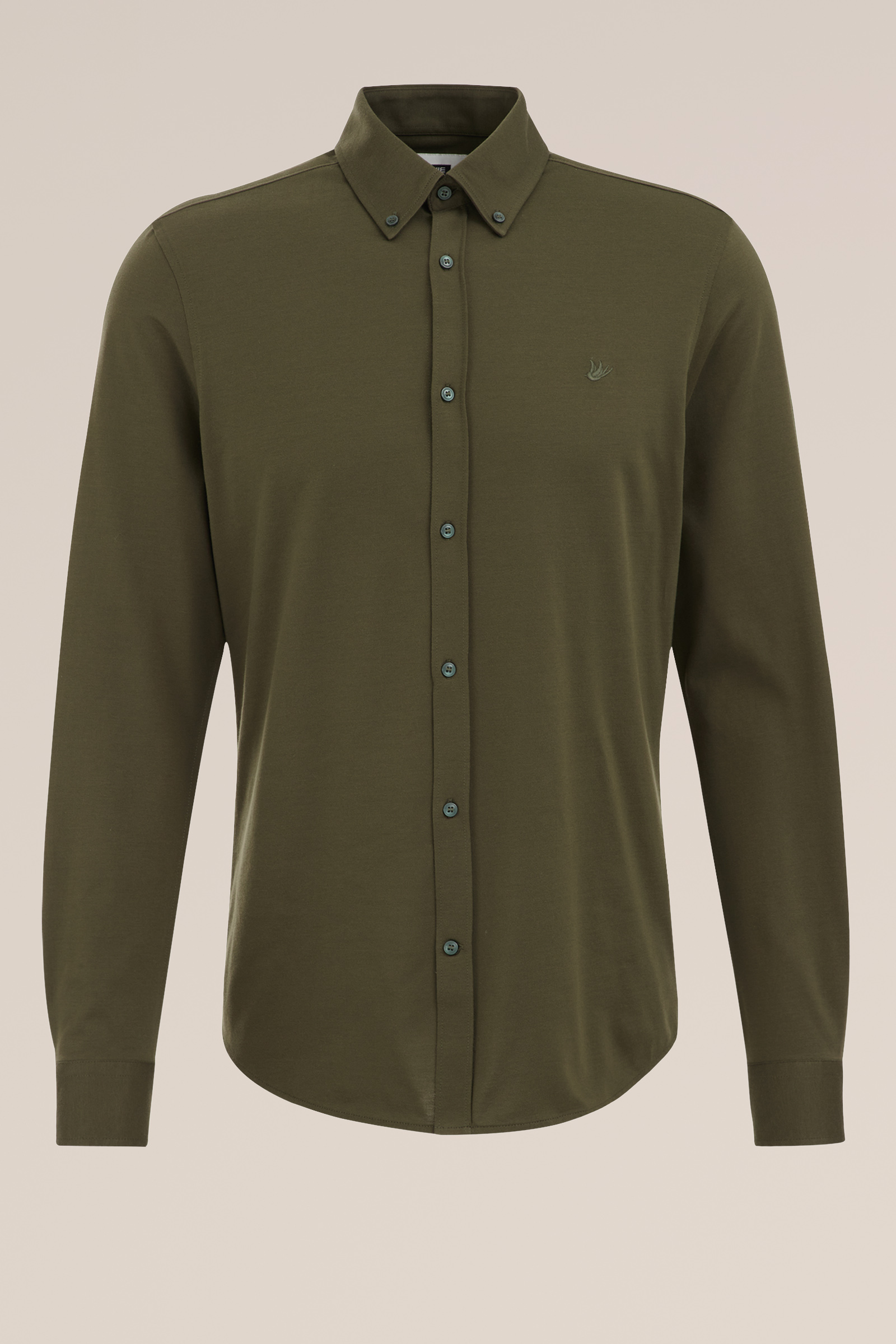jersey overhemd met stretch WE Fashion Donkergroen