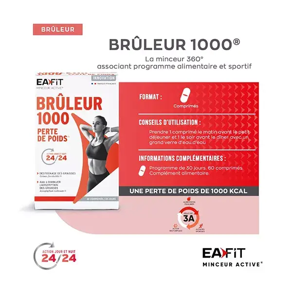 Eafit Burner 1000 para perda de peso, 60 comprimidos