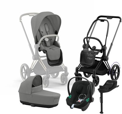 Cybex e-Priam Duovogn inkl. Aton B2 & Base, Mirage Grey/Matt Black