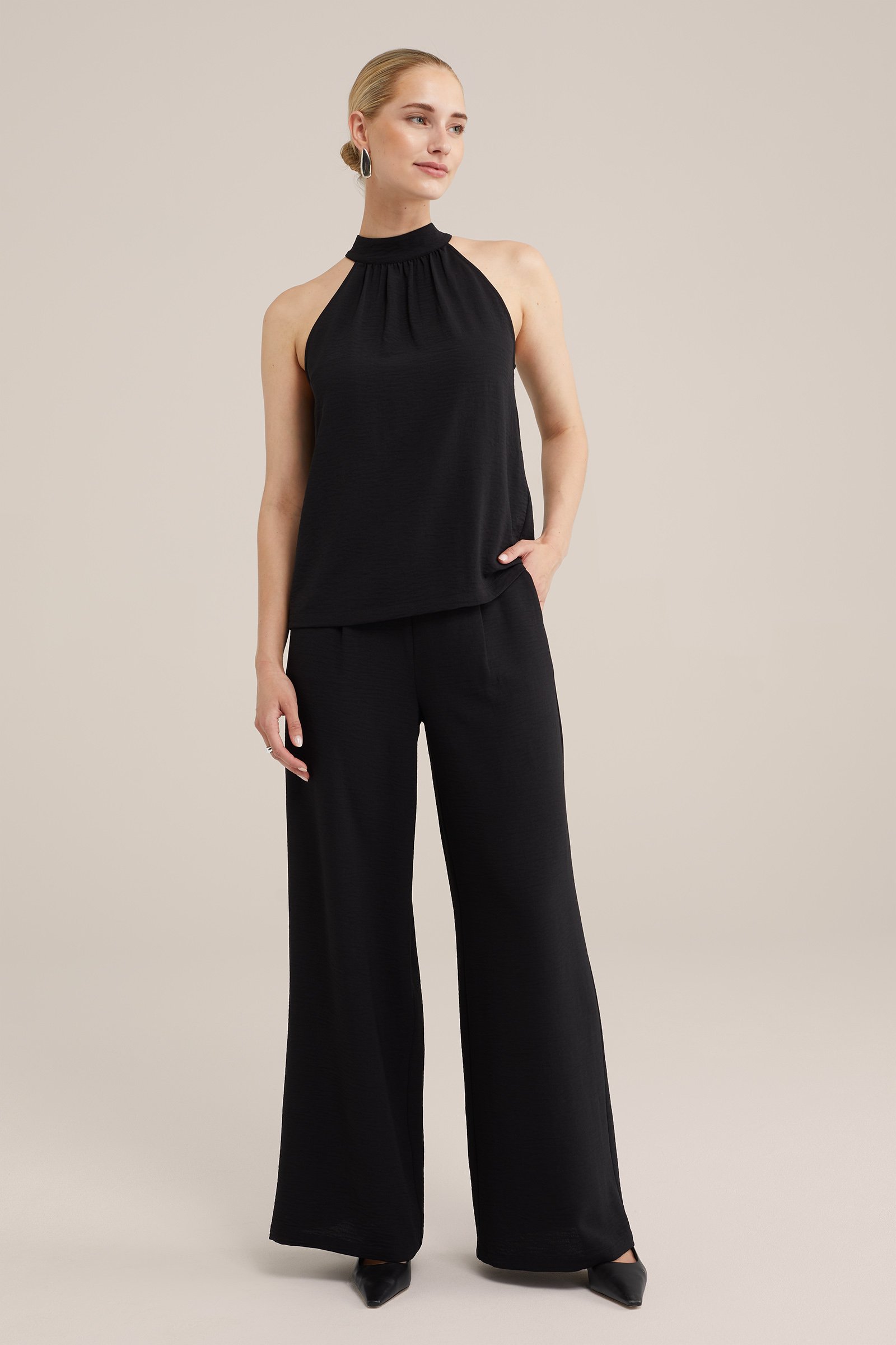 halter top WE Fashion Zwart