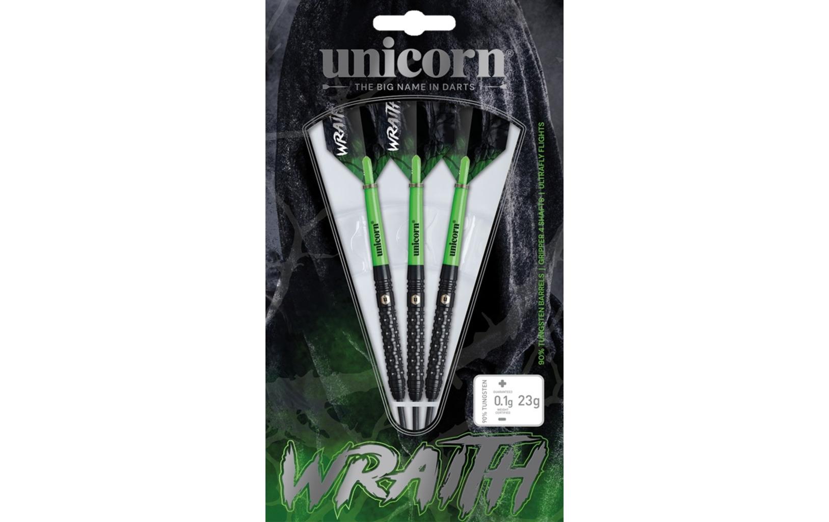 Dartpfeile Wraith 23G 3er-Pack, Grün/SchwarzDartpfeile mit Stahlspitzen